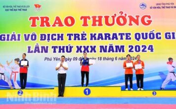 Các võ sỹ Ninh Bình giành 8 huy chương tại Giải vô địch trẻ Karate quốc gia năm 2024