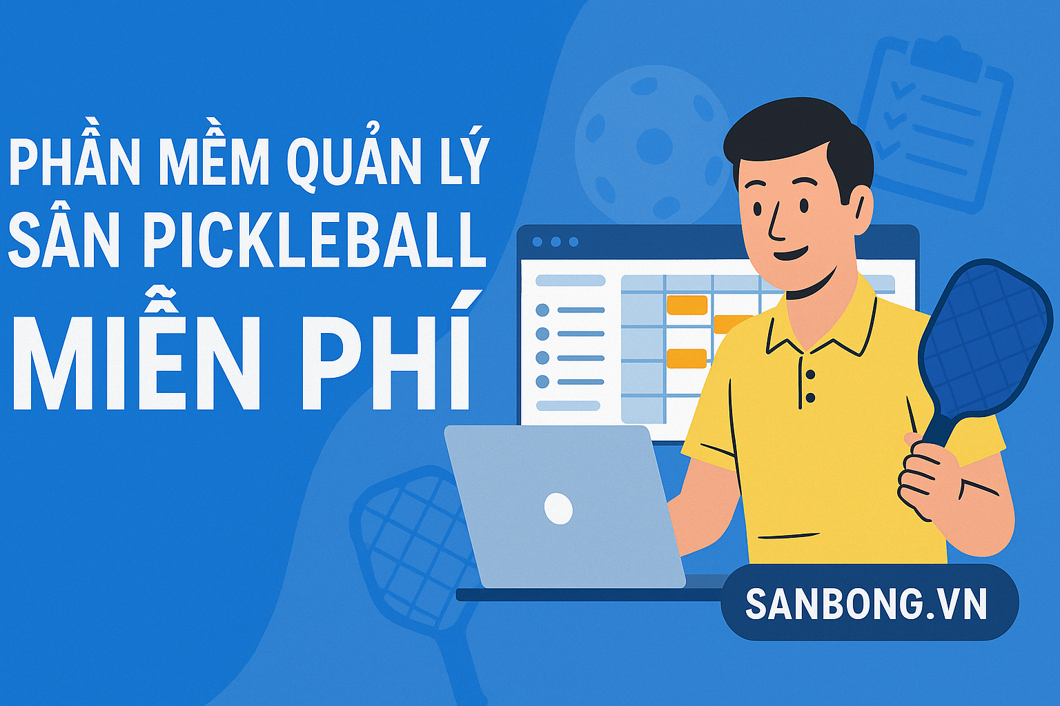 Phần mềm quản lý sân Pickleball miễn phí